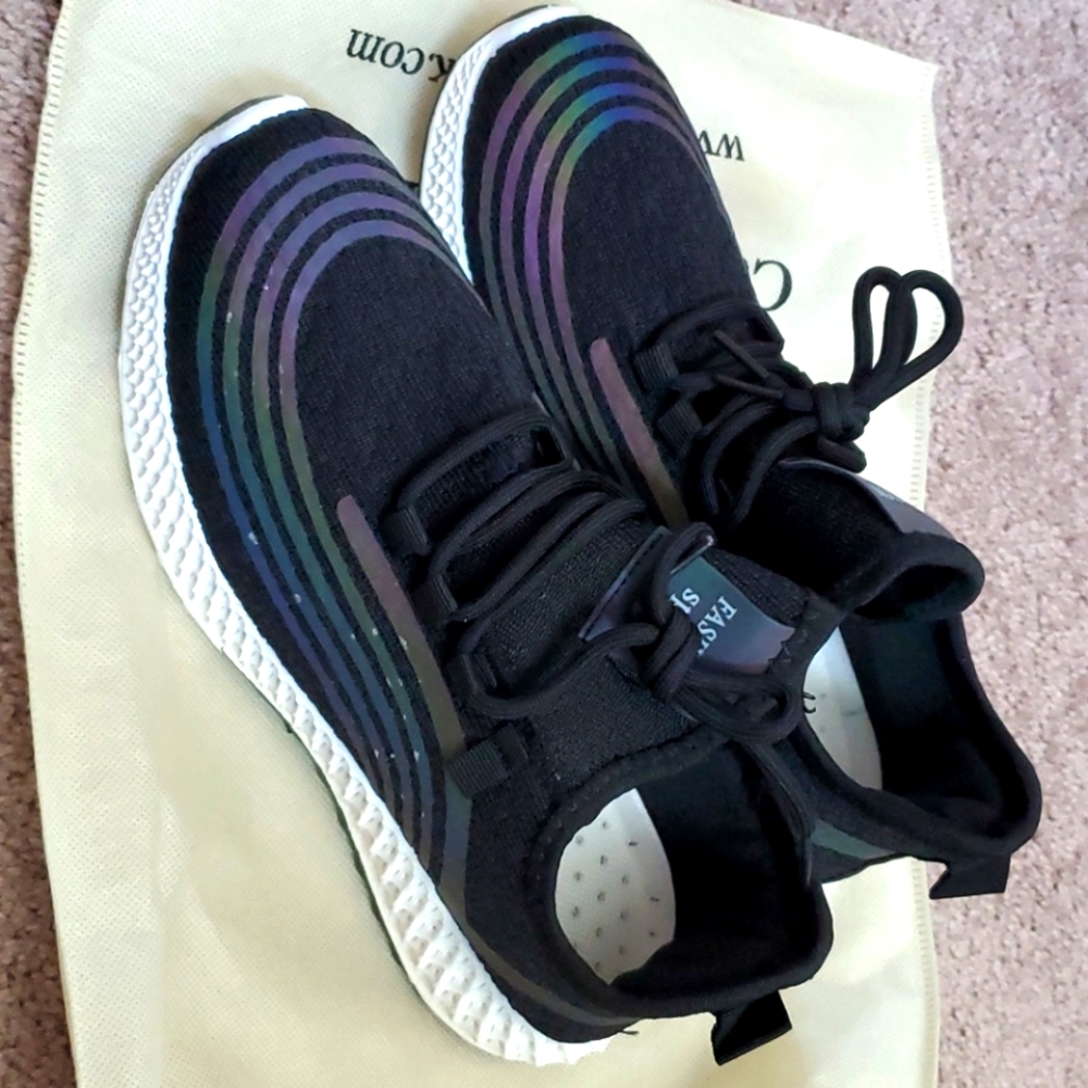 Black sneakers (with rainbow design)